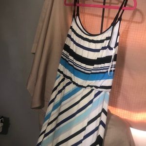 White House Black Market Black and White Sleeveless Sundress